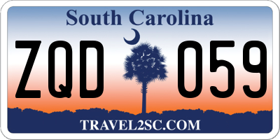 SC license plate ZQD059