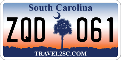 SC license plate ZQD061