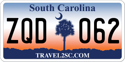 SC license plate ZQD062