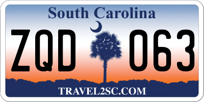 SC license plate ZQD063