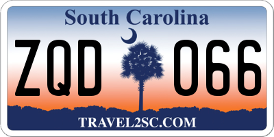 SC license plate ZQD066