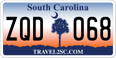 SC license plate ZQD068