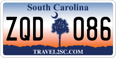 SC license plate ZQD086