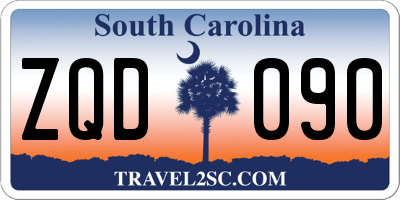 SC license plate ZQD090