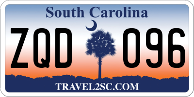 SC license plate ZQD096