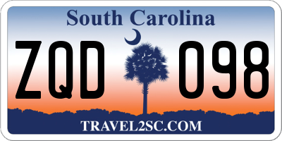 SC license plate ZQD098