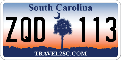 SC license plate ZQD113