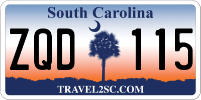 SC license plate ZQD115