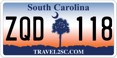 SC license plate ZQD118