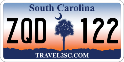 SC license plate ZQD122