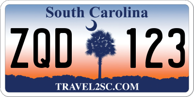 SC license plate ZQD123