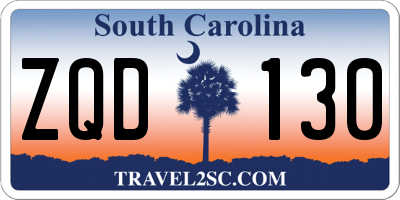 SC license plate ZQD130