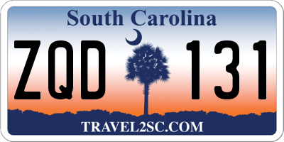 SC license plate ZQD131