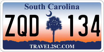 SC license plate ZQD134