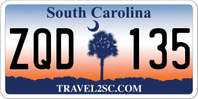SC license plate ZQD135