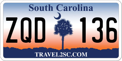 SC license plate ZQD136