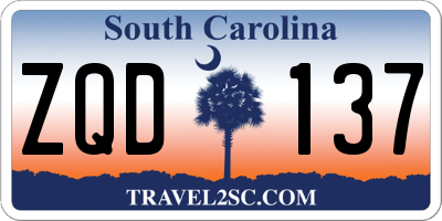 SC license plate ZQD137
