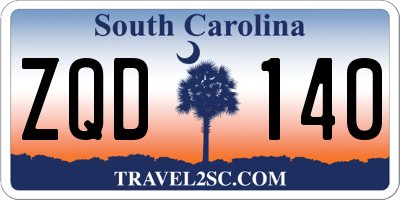 SC license plate ZQD140