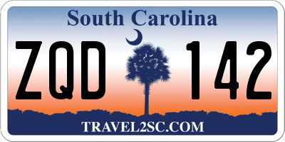 SC license plate ZQD142