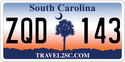 SC license plate ZQD143