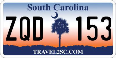 SC license plate ZQD153