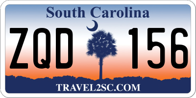 SC license plate ZQD156