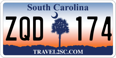 SC license plate ZQD174