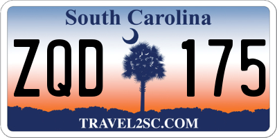 SC license plate ZQD175