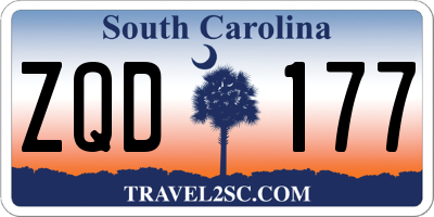 SC license plate ZQD177