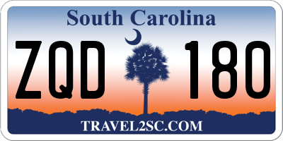 SC license plate ZQD180