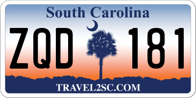 SC license plate ZQD181