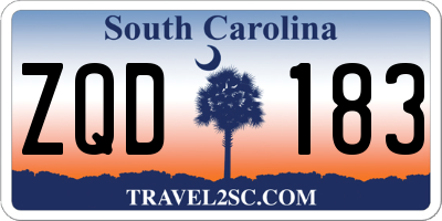 SC license plate ZQD183