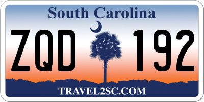 SC license plate ZQD192