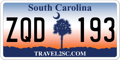 SC license plate ZQD193
