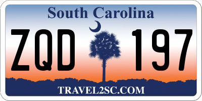SC license plate ZQD197