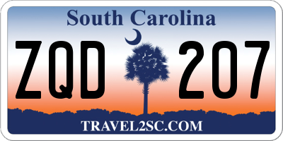 SC license plate ZQD207