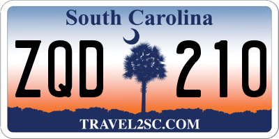 SC license plate ZQD210