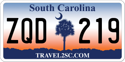 SC license plate ZQD219