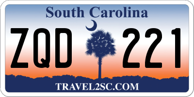 SC license plate ZQD221