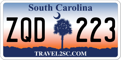 SC license plate ZQD223