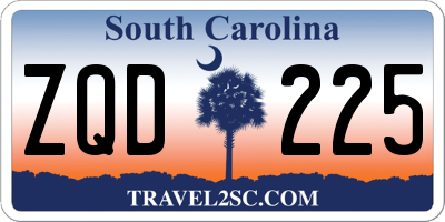 SC license plate ZQD225