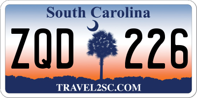 SC license plate ZQD226