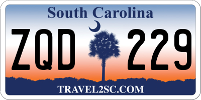SC license plate ZQD229