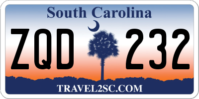 SC license plate ZQD232