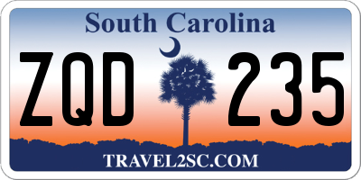 SC license plate ZQD235