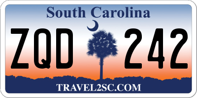 SC license plate ZQD242