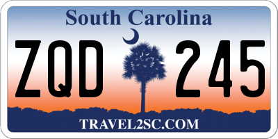 SC license plate ZQD245