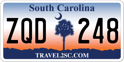 SC license plate ZQD248