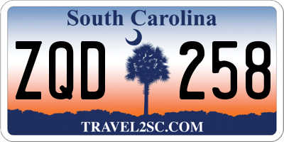 SC license plate ZQD258