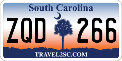 SC license plate ZQD266